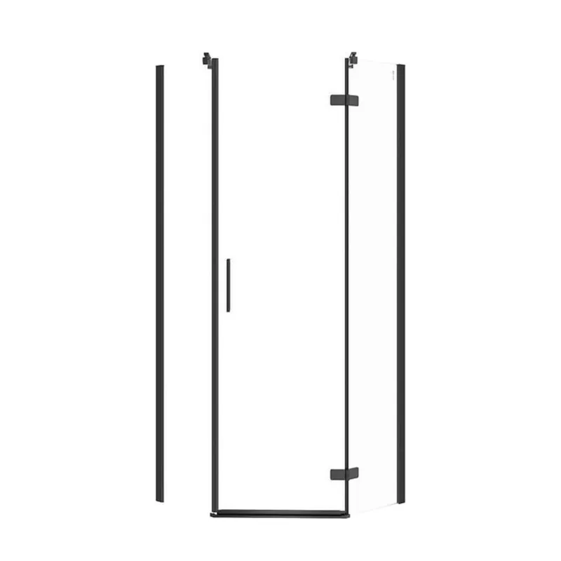 Veilige Betaling Sprchový kout Cersanit Jota 80x80x195 čiré sklo černý pravý, S160-011