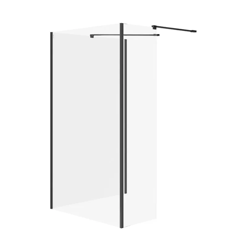 Sprchový kout Cersanit Mille 90x100x30x200 walk-in pevná stěna černý set B799, S601-186 Speciale Aanbieding