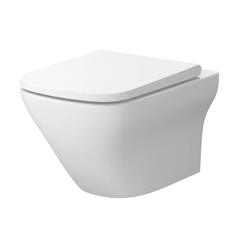 WC mísa Cersanit Larga závěsná bílá matná hranatá Clean On sedátko slim duroplast soft close easy off set B573, S701-609 Beperkte Voorraad