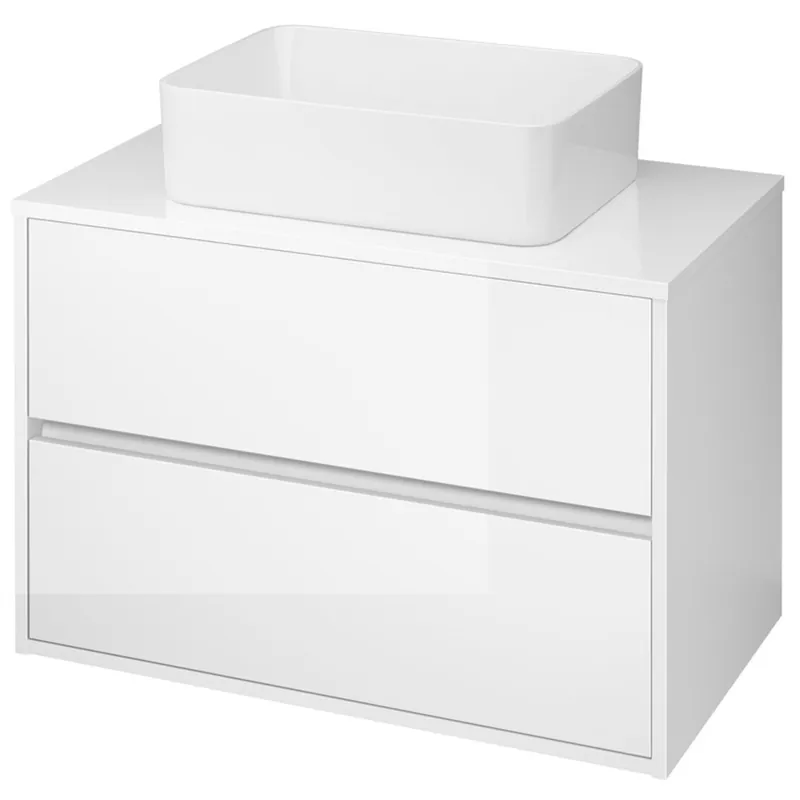 Nábytkový set Cersanit Crea 80, skříňka 80 s deskou bílá, umyvadlo Crea 50 na desku hranaté bílé Beperkt Aanbod