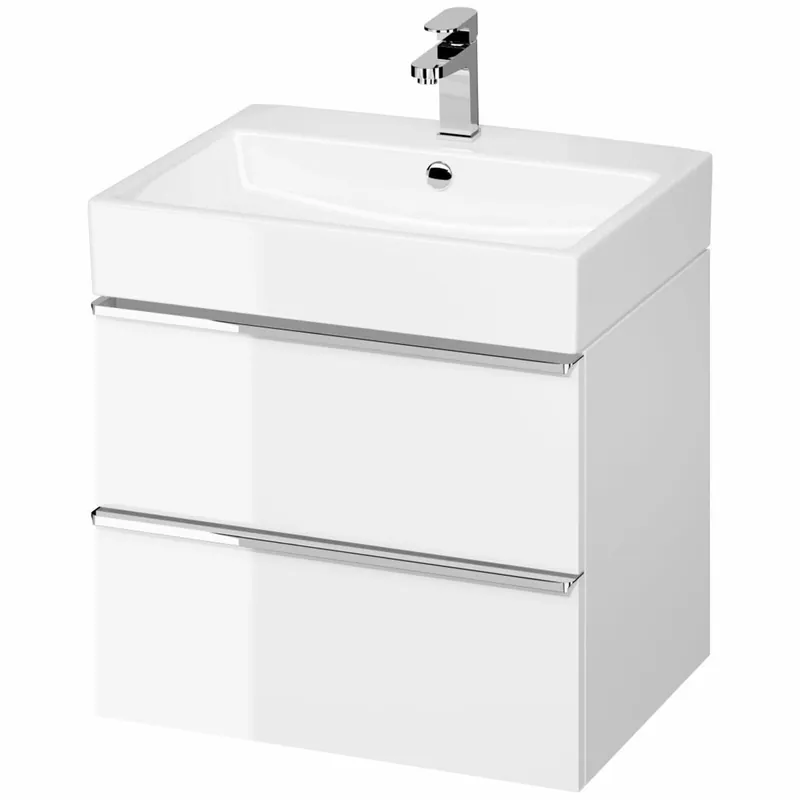 Nábytkový set Cersanit Virgo 60, skříňka 60 pod umyvadlo bílá, úchytky chrom, umyvadlo Virgo 60 nábytkové bílé Weekendaanbieding