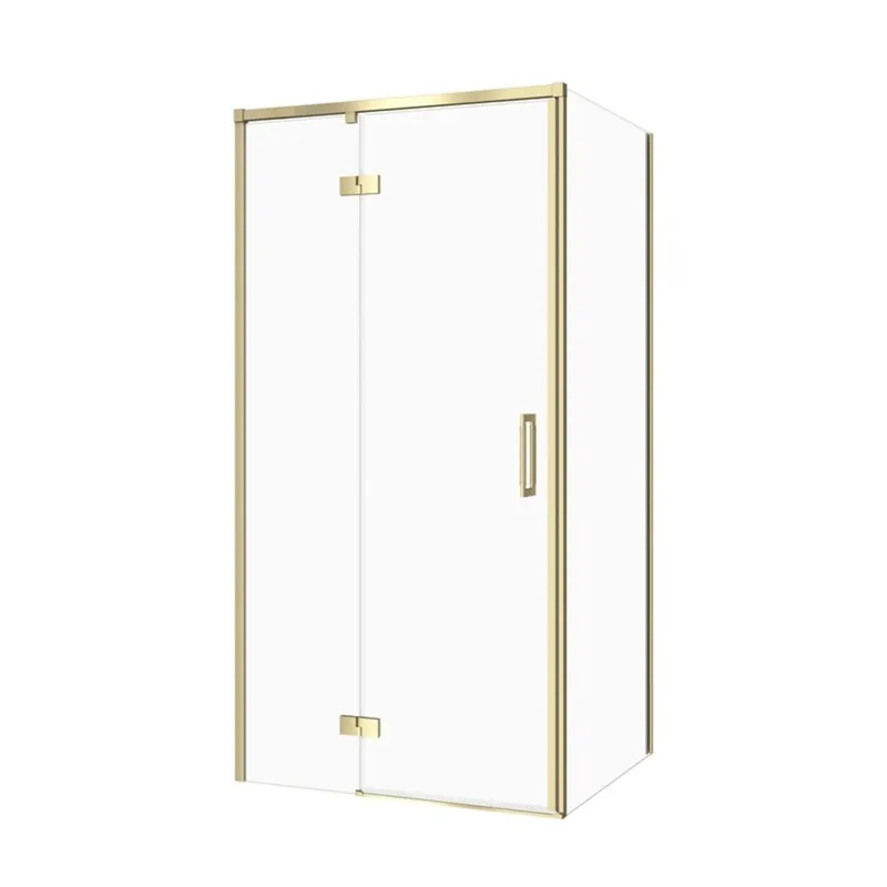 Express Levering Sprchový kout Cersanit Larga 100x90x195 obdélníkový zlatý matný s panty levý, set C281, S601-489