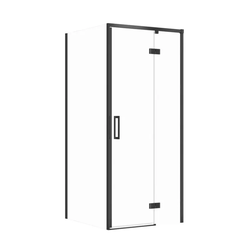 Koop Vandaag Sprchový kout Cersanit Larga 80x80x195 čtvercový černý s panty pravý, set B853, S601-218
