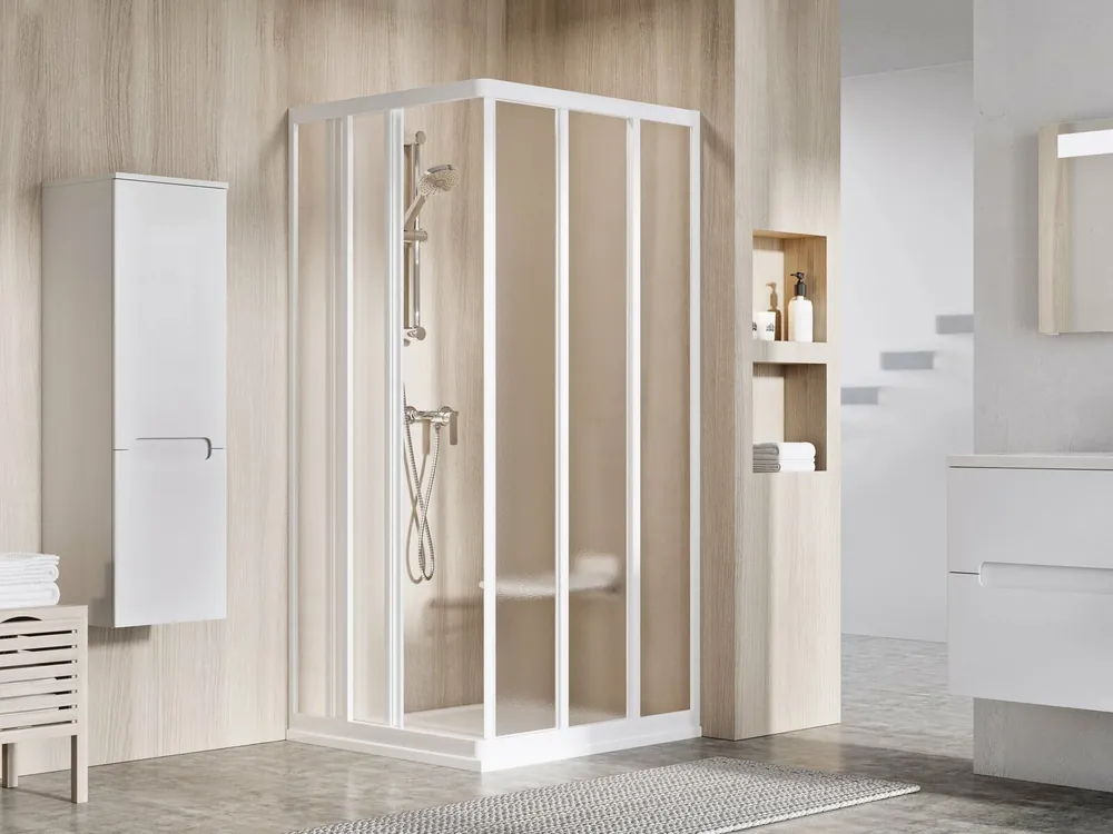 Sprchový kout Ravak Supernova ASRV3/ASRV3 80x80x198 rohový, bílá/grape Direct Beschikbaar
