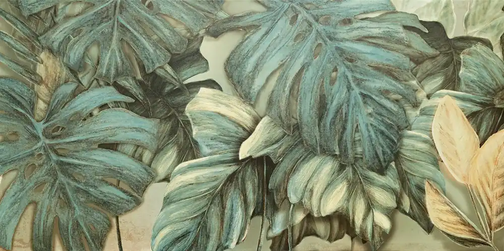 Alleen Vandaag Dekor Tubadzin Alabaster Shine leaves 1B mat rektifikovaný 60x120