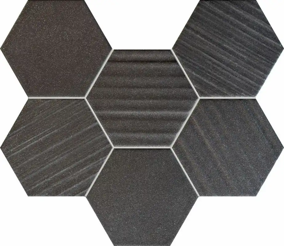 Tijdelijk Beschikbaar Mozaika Tubadzin Horizon hex black pololesk 22x29