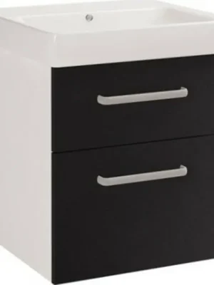 Q Max 600 spodní skříň včetně umyvadla Q 600-ANTRACIT lesk A 60100 Seizoensaanbieding