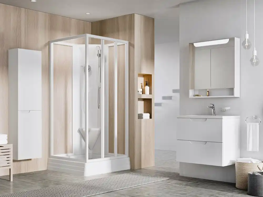 Sprchový box Ravak Supernova ASBP3 90x90 s pevnou stěnou rohový, bílá/transparent, 83677112Z1 Populair