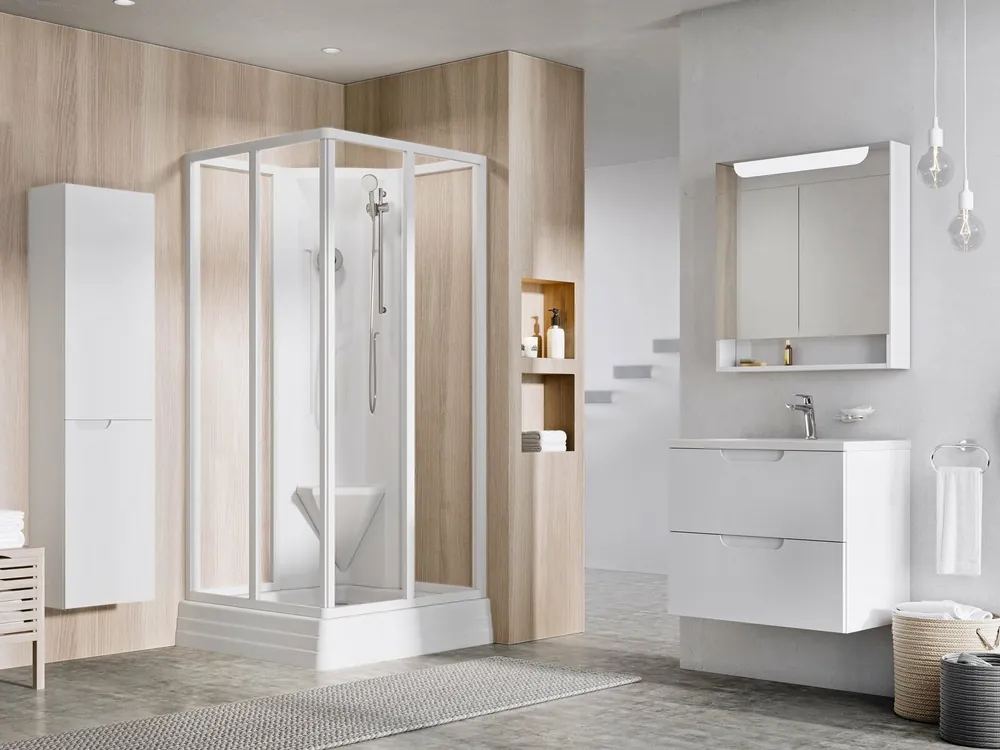 Direct Verzonden Sprchový box Ravak Supernova ASBRV2 90x90 čtyřdílný rohový, bílá/transparent, 82677112Z1