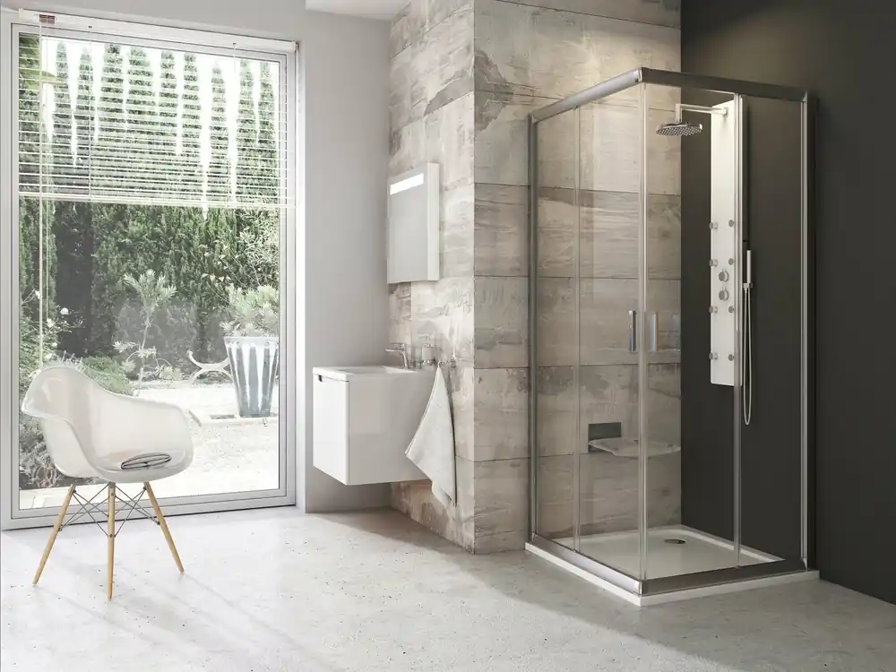 Sprchový kout Ravak Blix BLRV2 80x80 čtyřdílný rohový, satin/transparent, 1LV40U00Z1 Direct Verzonden