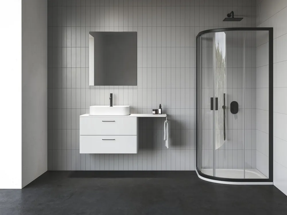Dagaanbieding Sprchový kout Ravak Blix II NBLCP4 80 čtvrtkruhový čtyřdílný, černý/transparent, 3BM40300Z1