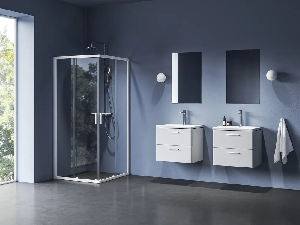 Sprchový kout Ravak Blix II NBLRV2 90 rohový čtyřdílný, bílý mat/transparent, 1LM70E00Z1 Seizoensaanbieding