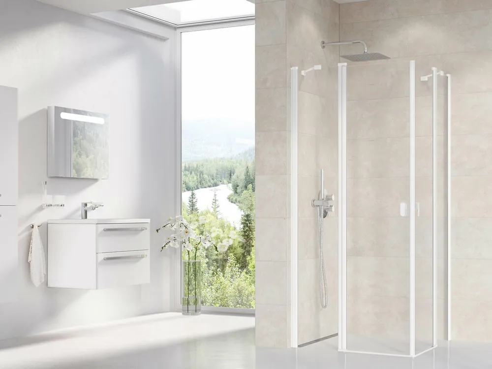 Seizoensaanbieding Sprchový kout Ravak Chrome CRV2 110 1/2 rohový, bílý mat/transparent, 1QVD0E00Z1