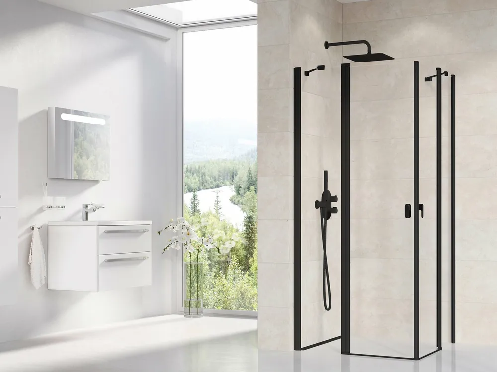 Exclusieve Aanbieding Sprchový kout Ravak Chrome CRV2 110 1/2 rohový, černý/transparent, 1QVD0300Z1