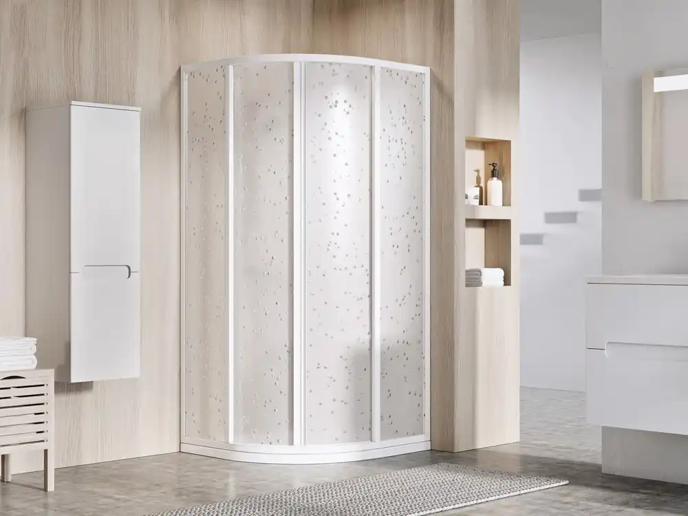 Sprchový kout Ravak Supernova SKCP4 80x80x195 čtyřdílný čtvrtkruhový, bílá/pearl, 3114O10211 Snelle Levering