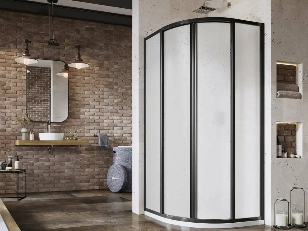 Sprchový kout Ravak Supernova SKCP4 80x80x195 čtyřdílný čtvrtkruhový, černá/pearl, 3114O30211 Superprijs