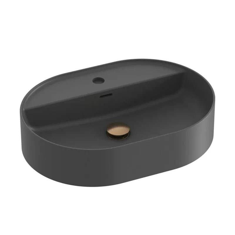 Umyvadlo Ravak Ceramic Slim Shelf 55 O keramické na desku nebo skříňku tenkostěnné, s přepadem, antracit, XJX03155001 Meest Verkocht