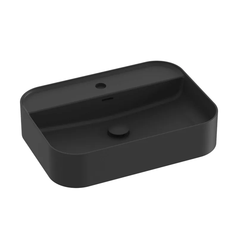 Direct Verzonden Umyvadlo Ravak Ceramic Slim Shelf 55 R keramické na desku nebo skříňku tenkostěnné, s přepadem, černé mat, XJX0D155004