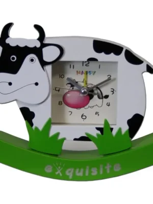 Budík dětský kravička černo bílá Lage Kosten