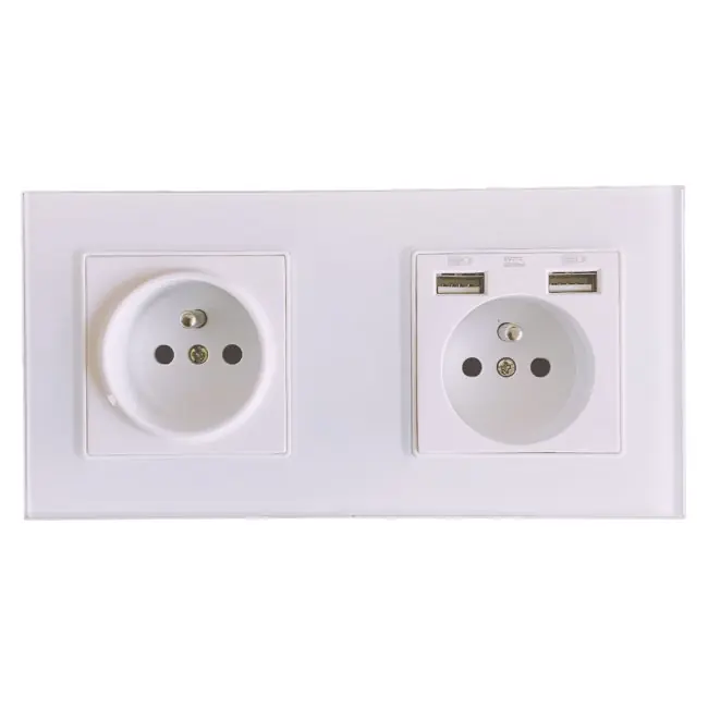 Dvě zásuvky s dvěma USB vstupy Populair