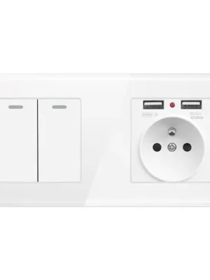 Sezónní Sleva Dvojitý Schodišťový/křížový vypínač + zásuvka s dvěma USB vstupy