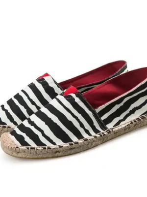 Espadrilky textilní boty Big Stripes - černo bílá - Velikost 42 Rychlé Dodání