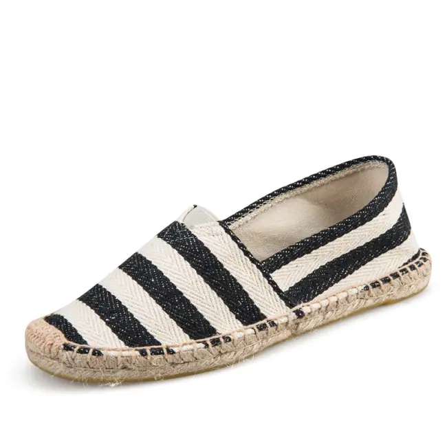 Op = Op Espadrilky textilní boty Black Stripes - černo bílá - Velikost 40
