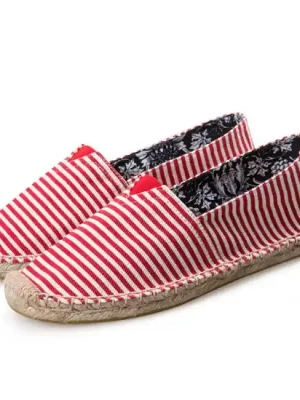 Akční Cena Espadrilky textilní boty Stripes - červeno bílá - Velikost 41