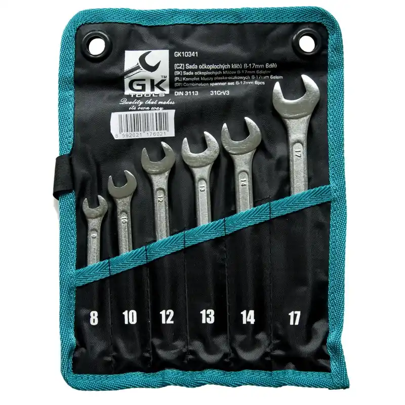 GK TOOLS Sada očkoplochých klíčů, chrom 6 dílů 8-17 mm, textilní obal Gereduceerde Prijs