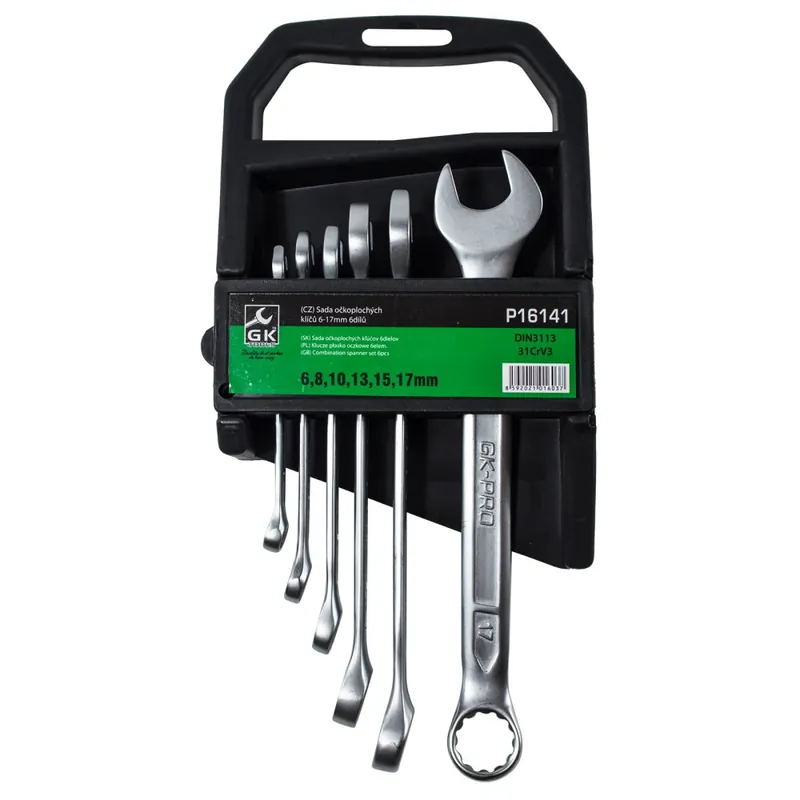 Op = Op GK TOOLS Sada očkoplochých klíčů, matné 6-17 mm, 6 dílů, plastový držák