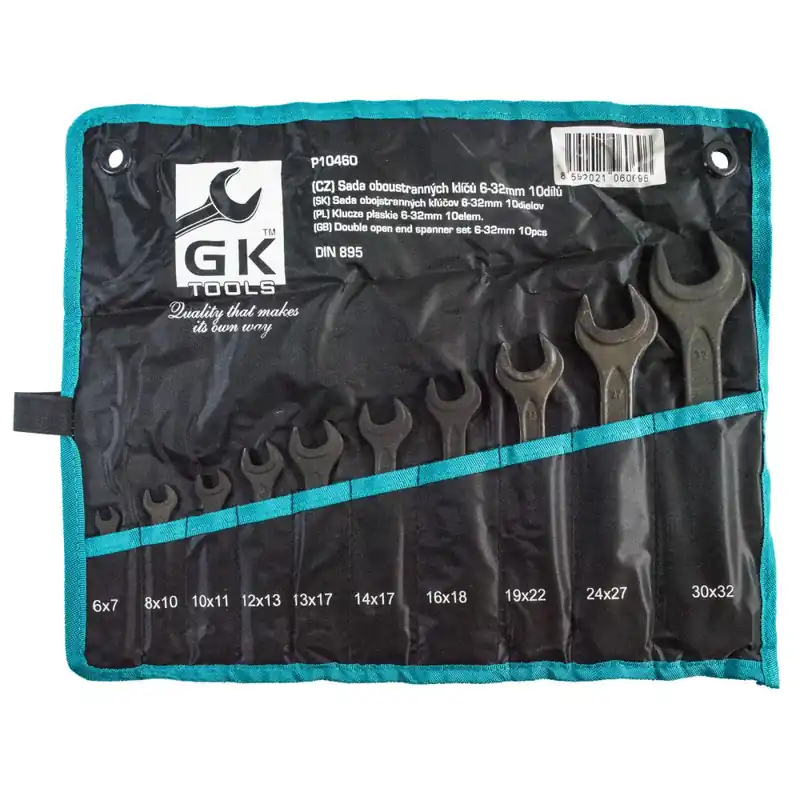 Nu Kopen GK TOOLS Sada plochých klíčů 10 dílů 6-32 mm, textilní obal