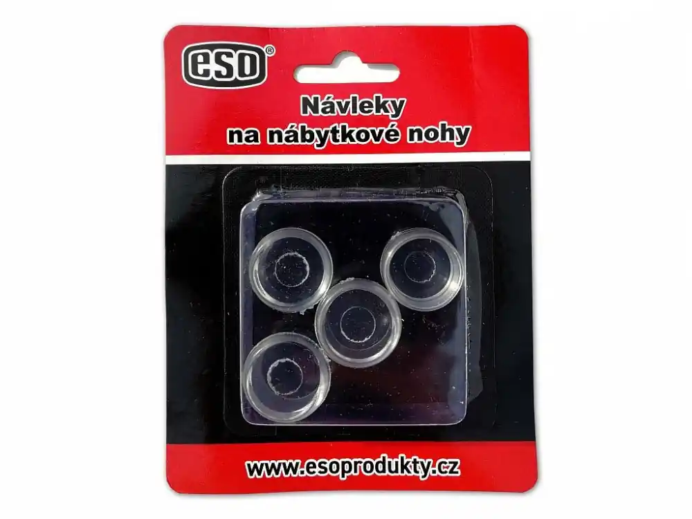 Gumové návleky na stůl či židle pr.16,v.15,hl.13mm TRANSPARENT (sada 4 ks) Seizoensaanbieding
