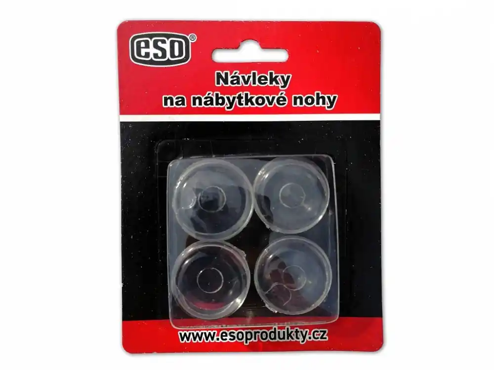 Veilige Betaling Gumové návleky na stůl či židle pr.20,v.20,hl.15mm TRANSPARENT (sada 4 ks)