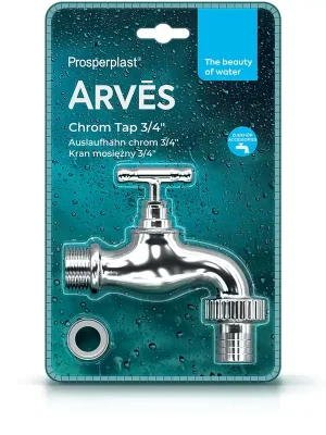Kohoutek k sudu na dešťovou vodu CHROM TAP 3/4" - barva stříbrná Shop Nu