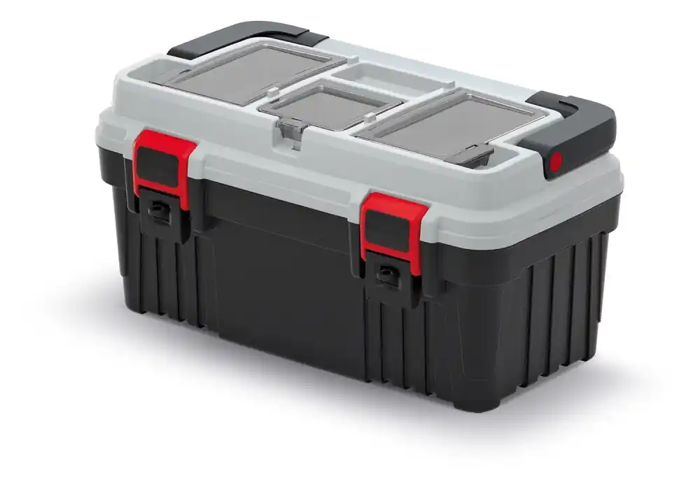 Actieprijs Kufr na nářadí s kov. držadlem OPTIMA 470x256x238 mm - barva šedá