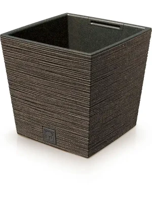 Alleen Vandaag Květináč FURU SQUARE LOW ECO WOOD s vkladem 24 cm - barva káva ECO