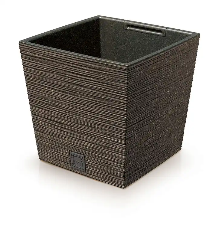 Alleen Vandaag Květináč FURU SQUARE LOW ECO WOOD s vkladem 24 cm - barva káva ECO