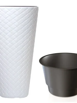 Beperkt Aanbod Květináč MATUBA SLIM s vkladem 40 cm - barva bílá