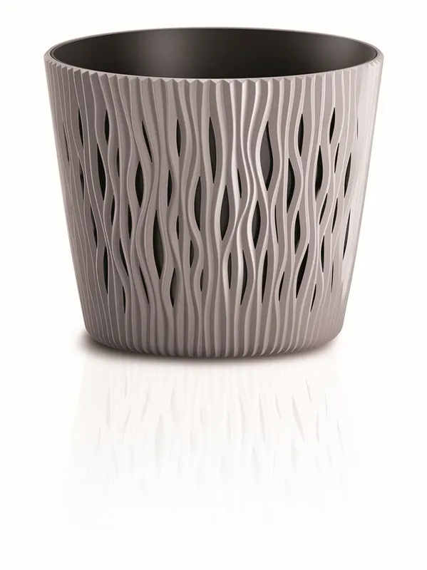 Aanbieding Květináč SANDY ROUND s vkladem 18,9 cm - barva mocca