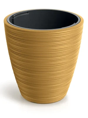 Weekendaanbieding Květináč VENA ROUND s vkladem 29,9 cm - barva hořčice
