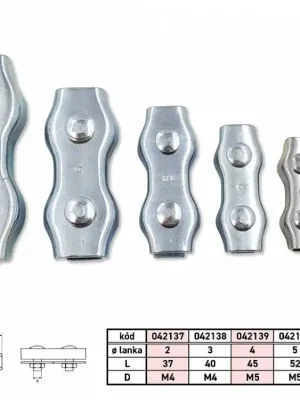 Lanová svorka DUPLEX lanko 3mm BZn M4 Premium