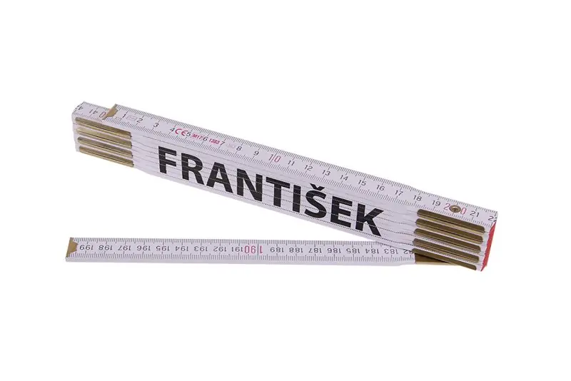 Metr skládací 2m FRANTIŠEK (PROFI,bílý,dřevo) Rechtstreeks Van De Fabrikant