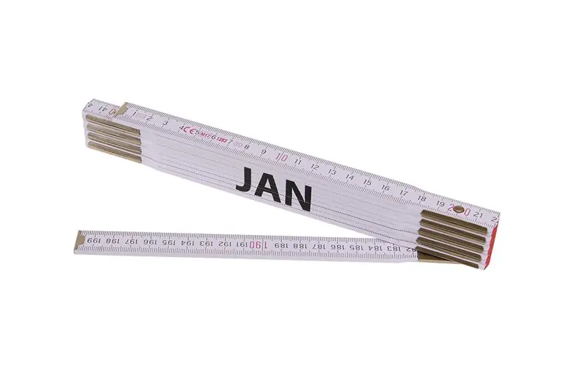 Lage Prijs Metr skládací 2m JAN (PROFI,bílý,dřevo)