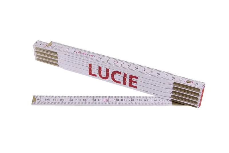 Metr skládací 2m LUCIE (PROFI,bílý,dřevo) Laatste Versie