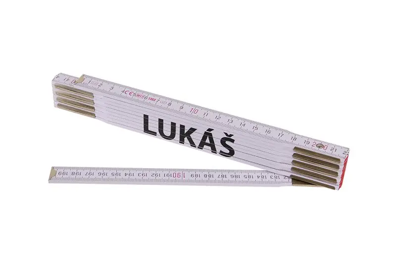 Metr skládací 2m LUKÁŠ (PROFI,bílý,dřevo) Speciale Aanbieding