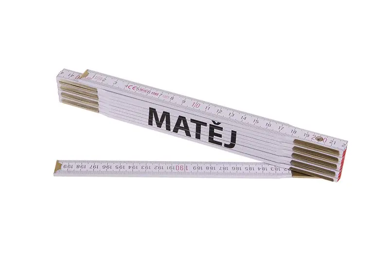 Metr skládací 2m MATĚJ (PROFI,bílý,dřevo) Bestel Nu