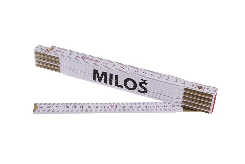 Shop Nu Metr skládací 2m MILOŠ (PROFI,bílý,dřevo)