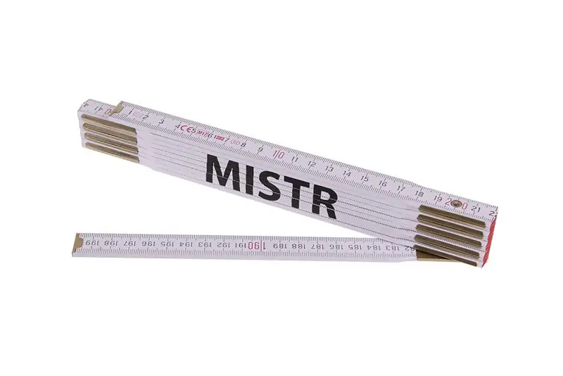 Metr skládací 2m MISTR (PROFI,bílý,dřevo) Op = Op