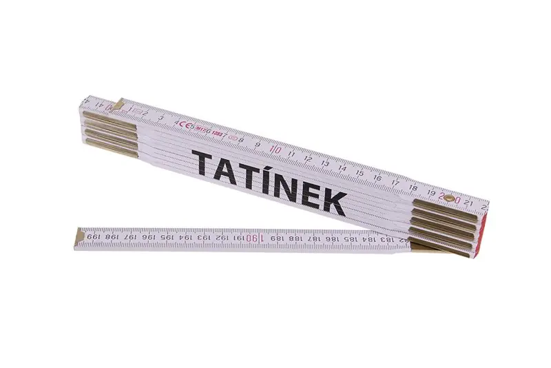 Metr skládací 2m TATÍNEK (PROFI,bílý,dřevo) Meest Verkocht