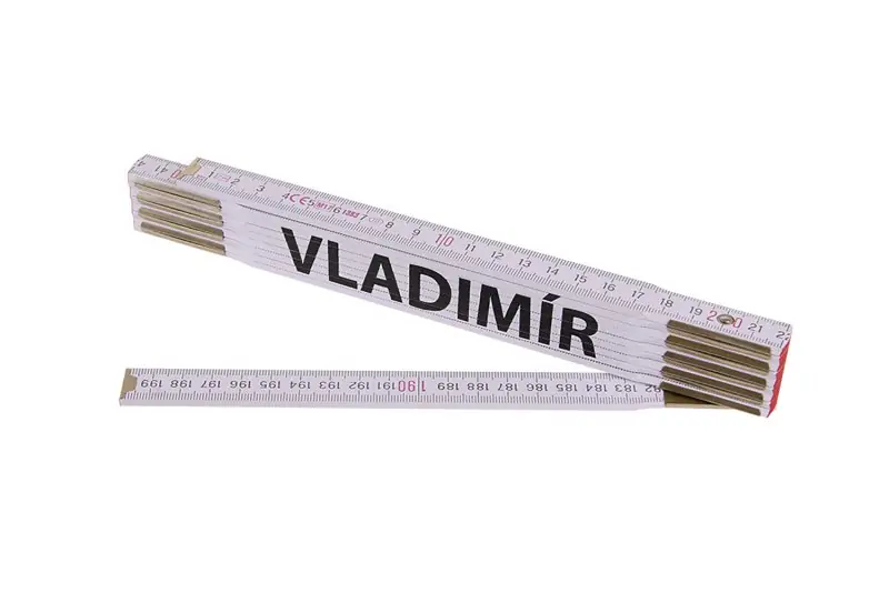 Premium Metr skládací 2m VLADIMÍR (PROFI,bílý,dřevo)